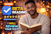 beta reading , manuscript feedback