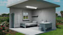 make a complete 3d bedroom set with furniture and props