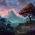 draw landscape illustration and background concept art, nft