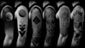 create sleeve tattoo design in geometric style