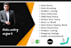 do excel data entry, find emails, data cleaning