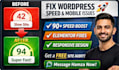 fix wordpress speed, bugs and  elementor responsiveness issues