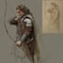 create dark art medieval detailed hand drawn illustration
