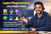 teach programming in javascript python dotnet csharp cplusplus and linux