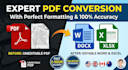 do professional PDF to excel or PDF to word conversion
