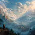 draw fantasy background and landscape