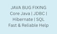fix java bugs using core java, jdbc, hibernate, and sql