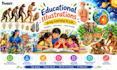 draw children book educational illustration