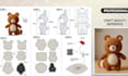 create a custom plush toy design reference sheet with sewing pattern and details