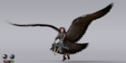 custom 3d hybrid human,fantasy creature character,unity model,feather grooming
