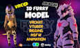 make custom 3d furry vtuber model, unity 3d model, nsfw vrchat avatar, vbridger