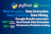 do python bot automation for any website data scraping data extraction in excel