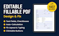 design, develop, create editable fillable PDF forms