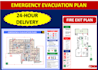 design fire exit plan evacuation diagram and safety map