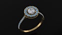 3d jewelry design with stone setting