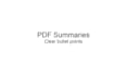 summarize long pdfs into clear bullet points