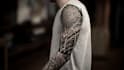 create sleeve tattoo design in geometric style