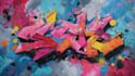 manually design graffiti street art canvas