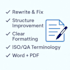rewrite, fix and optimize your quality documents