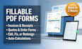 design editable fillable PDF invoice, receipt, quotation and order forms