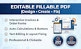 design professional editable fillable PDF, interactive order, or invoice form