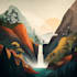 create flat landscape illustration of nature