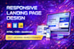 build responsive landing page using HTML CSS and javascript