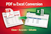 convert PDF to clean, editable excel files
