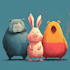 draw cute cartoon animal characters