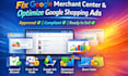 fix google merchant center suspension and misrepresentation