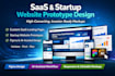 design a saas landing page and startup website prototype in figma