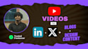 convert youtube to blog, linkedin posts, tweets with SEO
