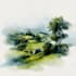 draw a watercolor landscape illustration