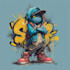 draw cool cartoon character, graffiti character