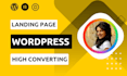 build a responsive wordpress landing page design, sales funnel, homepage design