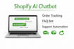 build shopify ai chatbot for order tracking, faq, support automation
