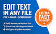 add, removal, replace, changes text in PDF, image, screenshot book