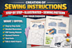 do sewing instructions, step by step, illustrated, sewing pattern for clothing