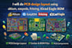 do pcb design layout using altium, easyeda, fritzing, kicad eagle pcb gerber bom