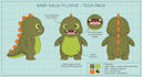 design custom plushie character reference sheet and stuffed animal toy tech pack