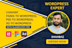 convert figma to elementor or figma to wordpress website