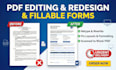 recreate, retype, rewrite, and redesign PDF books or editable fillable forms