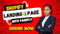 design custom shopify landing page with pagefly