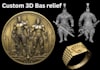 bas relief 2d to 3d coin model ring pendant medallion cnc design printable model