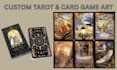 draw card game illustrations board game and tarot cards