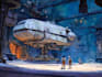 paint science fiction scenes with spaceships and robots