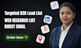 create targeted b2b and linkedin prospect list by research
