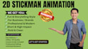 create custom 2d stickman animation explainer video