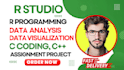 r coding and programming, r studio, python jupyter notebook, excel tasks