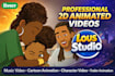 do 2d animated music video , 2d cartoon animation , character video , 2d trailer